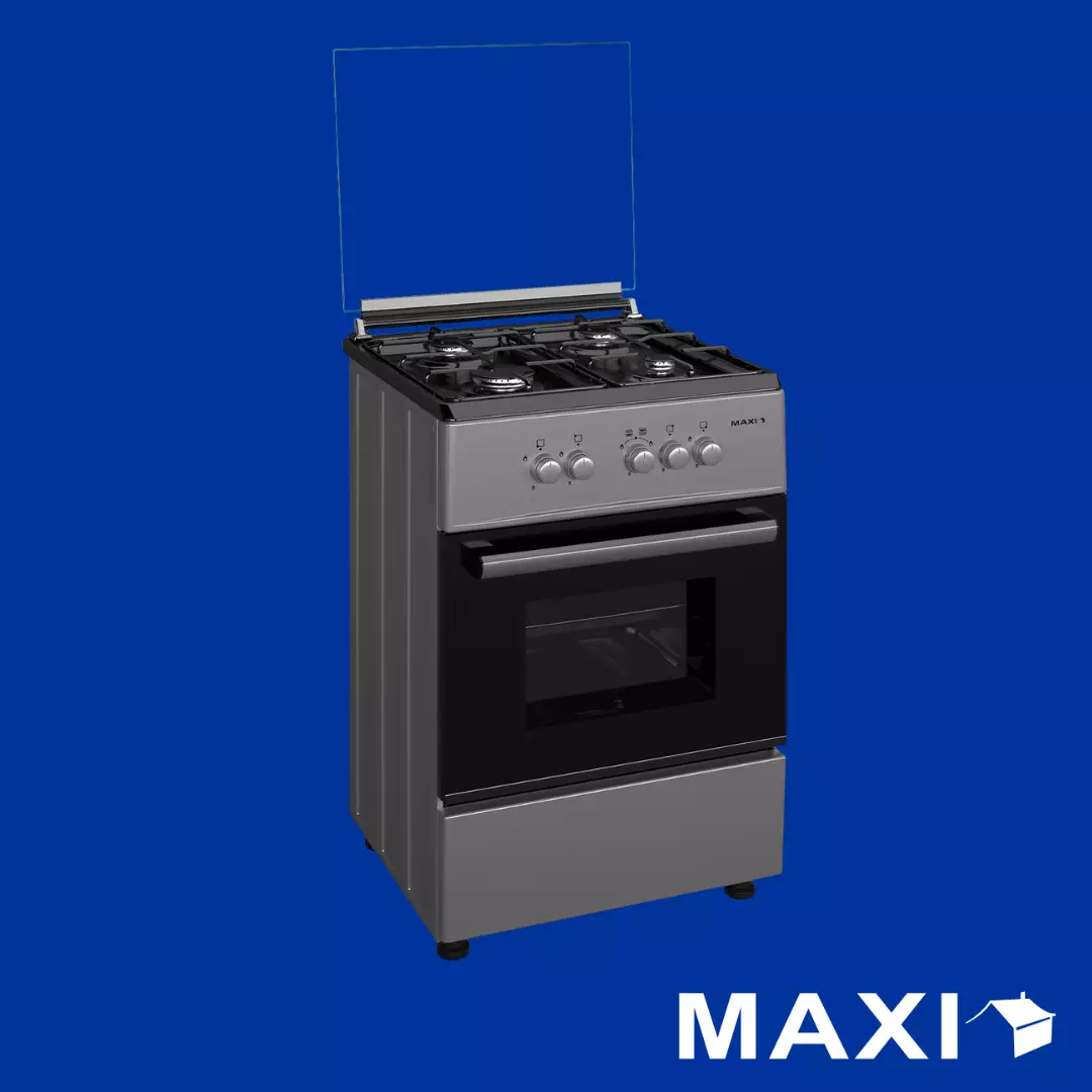 Maxi Gas Cooker 60x60 CM (4) Burners Black & Grey (BASIC) MAXI60604BBASICBG