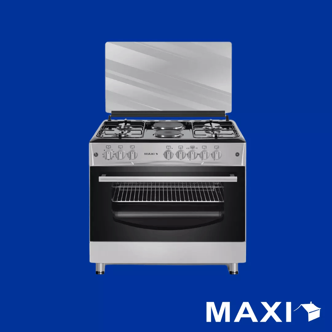 Maxi Gas Cooker 60x90 CM (4+2) Burners Black & Grey MAXI60X90P-4-2-BG