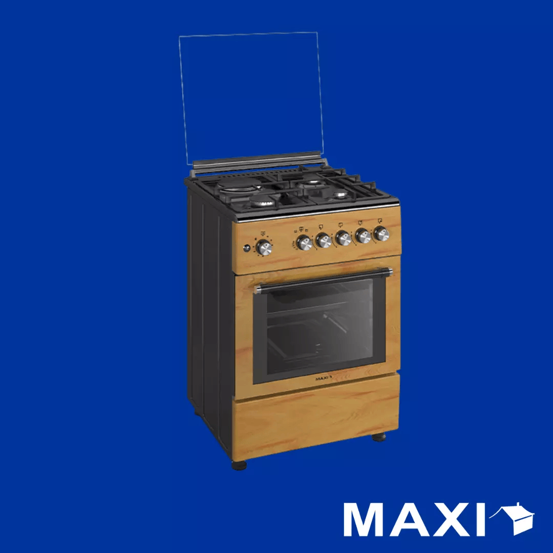 Maxi Gas Cooker 60x60 CM (3+1) Burners IGL Wood (TR) MAXI6060TR31IGLWD